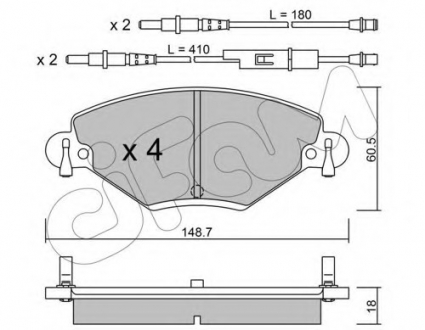 Комплект тормозных колодок, дисковый тормоз CIFAM 8223310 (фото 1)