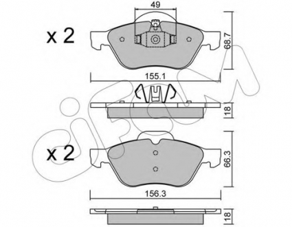 Комплект тормозных колодок, дисковый тормоз CIFAM 8223351 (фото 1)