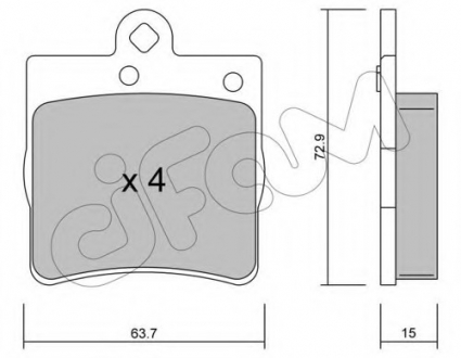 Комплект тормозных колодок, дисковый тормоз CIFAM 8223430