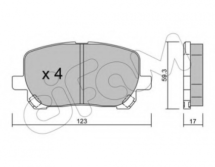 Комплект тормозных колодок, дисковый тормоз CIFAM 8224270 (фото 1)