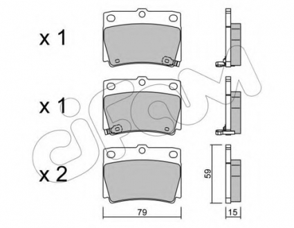 Комплект тормозных колодок, дисковый тормоз CIFAM 8224840 (фото 1)