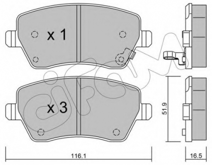 Комплект тормозных колодок, дисковый тормоз CIFAM 8224851