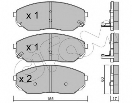 Комплект тормозных колодок, дисковый тормоз CIFAM 8225150