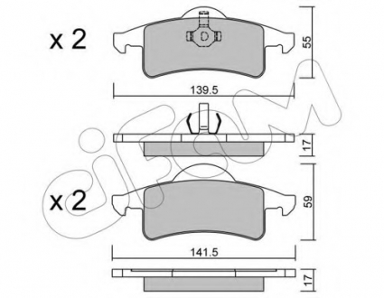 Комплект тормозных колодок, дисковый тормоз CIFAM 8225260 (фото 1)
