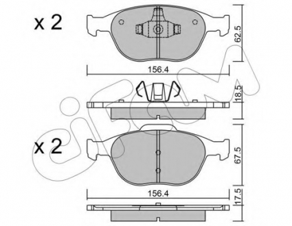 Комплект тормозных колодок, дисковый тормоз CIFAM 8225330 (фото 1)