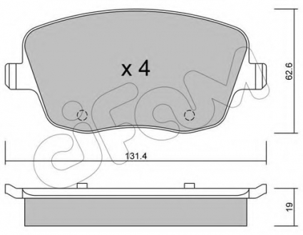 Комплект тормозных колодок, дисковый тормоз CIFAM 8225470 (фото 1)