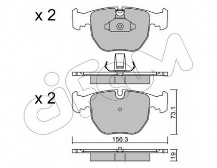 Комплект тормозных колодок, дисковый тормоз CIFAM 8225590 (фото 1)