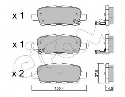Комплект тормозных колодок, дисковый тормоз CIFAM 8226120 (фото 1)