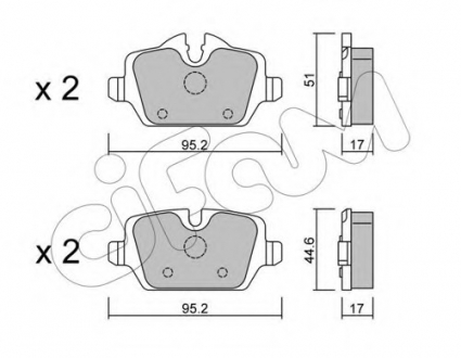 Комплект тормозных колодок, дисковый тормоз CIFAM 8226410 (фото 1)
