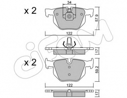 Комплект тормозных колодок, дисковый тормоз CIFAM 8226444