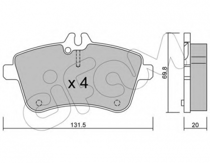 Комплект тормозных колодок, дисковый тормоз CIFAM 8226470 (фото 1)