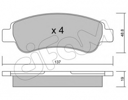 Комплект тормозных колодок, дисковый тормоз CIFAM 8227100 (фото 1)