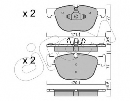 Комплект тормозных колодок, дисковый тормоз CIFAM 8227700 (фото 1)