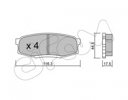 Комплект тормозных колодок, дисковый тормоз CIFAM 8228220 (фото 1)