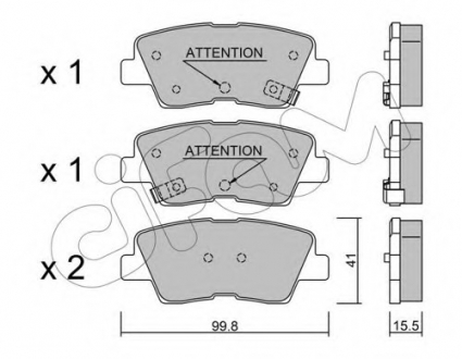 Комплект тормозных колодок, дисковый тормоз CIFAM 8228861 (фото 1)