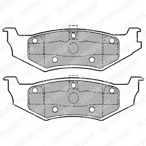Комплект тормозных колодок задн., CHRYSLER 300M, CIRRUS, CONCORDE, LE BARON, LHS, NEON, NEON II, PT CRUISER, SARATOGA, SEBRING, STRATUS, VISION, VOYAGER III DODGE AVENGER 1.6-3.8 09.86- Delphi LP1162