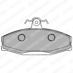 Комплект гальмівних колодок передн, MITSUBISHI COLT I, LANCER F, LANCER I SKODA FAVORIT, FAVORIT FORMAN, FELICIA CUBE, FELICIA I, FELICIA II VW CADDY II 1.2-1.9D 01.78-04.02 Delphi LP1429