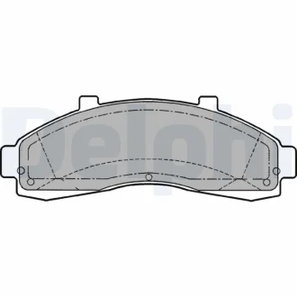 Комплект тормозных колодок переднего., FORD F-250 FORD USA BRONCO II, E, EXPLORER, F-250, F-250 SUPER DUTY, F-350, RANGER MAZDA B-SERIE 2.3-7.5 09.85- Delphi LP1625