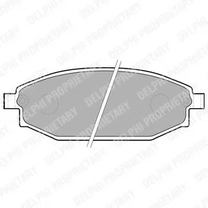 Комплект тормозных колодок переднего., HYUNDAI GALLOPER I, GALLOPER II 2.5D/3.0 08.91-12.03 Delphi LP1665