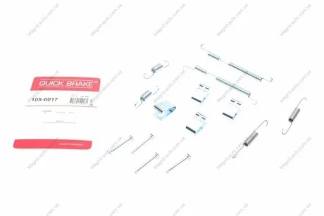 Монтажний набір гальмівної колодки (MANDO) HYUNDAI GETZ, I10 I, I20 I OPEL AGILA B 1.0-1.6D 09.02- QUICK BRAKE 1050017