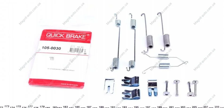Монтажный комплект барабанных колодок QUICK BRAKE 1050030 (фото 1)