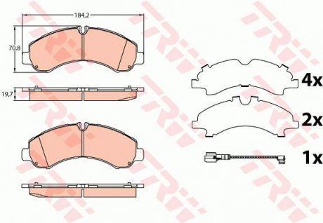 KLOCKI HAMULC. MITSUBISHI CANTER 05-10 PRZУD TRW GDB3645