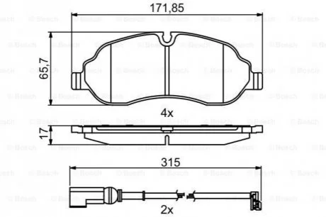 Гальмівні колодки дискові FORD Transit/Tourneo \'\'F \'\'13>> BOSCH 0986494845
