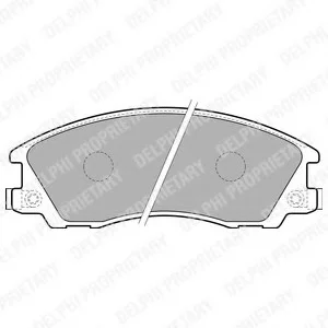 Комплект тормозных колодок переднего., HYUNDAI TERRACAN 2.5D/2.9D/3.5 11.01-12.06 Delphi LP1853 (фото 1)