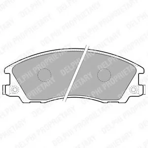 Комплект тормозных колодок переднего., HYUNDAI TERRACAN 2.5D/2.9D/3.5 11.01-12.06 Delphi LP1853