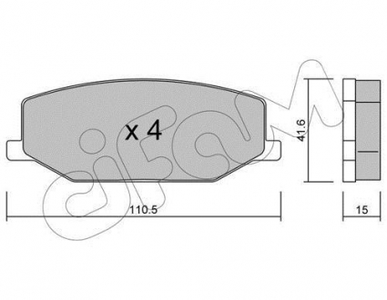 Комплект тормозных колодок, дисковый тормоз CIFAM 8220970 (фото 1)