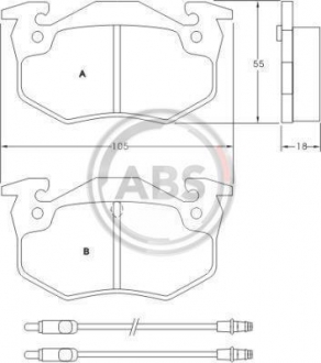 Комплект тормозных колодок, дисковый тормоз A.B.S. 36503