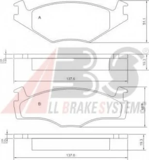 Гальмівні колодки пер. Golf II/III/Jetta I/II/Passat -97 A.B.S. 36536