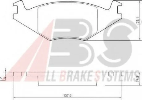 Гальмівні колодки пер. Golf/Ibiza/Jetta/Passat/Polo (78-03) A.B.S. 36539