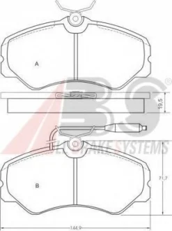 Тормозные колодки пер. 405/J5/A3/C25/Ducato/AR Series 85-99 A.B.S. 36589