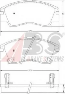 Гальмівні колодки пер. Galloper/L200/L300/Lancer/Pajero (87-13) A.B.S. 36648