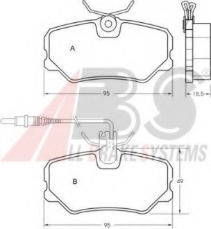 Комплект тормозных колодок, дисковый тормоз A.B.S. A.B.S. 36651 (фото 1)