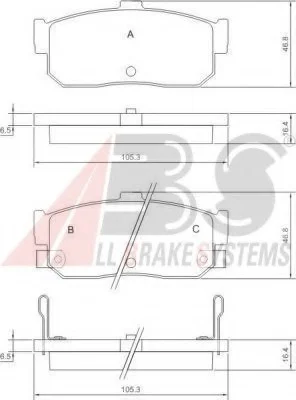 Гальмівні колодки зад. Nissan Almera 95-00/Maxima 00-03 A.B.S. 36742 (фото 1)