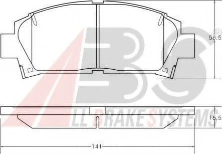 Тормозные колодки пер. Avensis/Camry/Carina 89-03 (AKEBONO) A.B.S. 36866