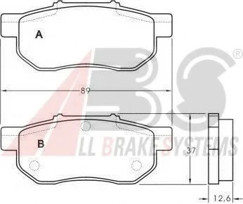 Тормозные колодки зад. Jazz/City/Fit/Civic/Ballade/CRX 92- A.B.S. 36870