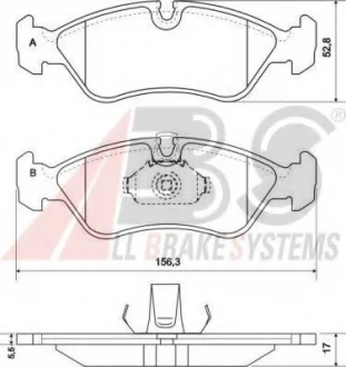 Тормозные колодки пер. Astra F/Vecta B/Combo -05 (ATE) A.B.S. 36896