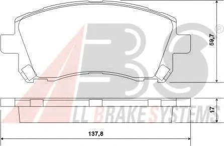 Тормозные колодки пер. Subaru Forester/Outback 97-03/Impreza 92-/Legacy 89-03 A.B.S. 36972