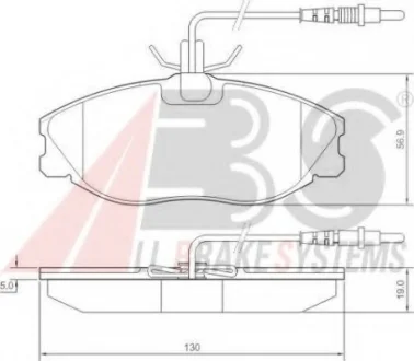 Комплект тормозных колодок, дисковый тормоз A.B.S. 36977