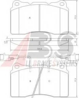 Гальмівні колодки, комплект A.B.S. 37106