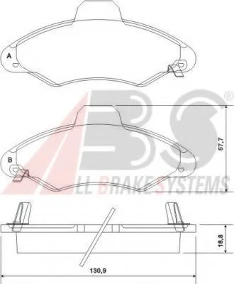 Тормозные колодки пер. Ford Escort/Fiesta 90-02 A.B.S. 37127 (фото 1)