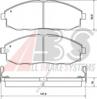 Гальмівні колодки перед. Hyundai H-1 97-07 A.B.S. 37130