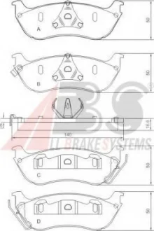 Комплект тормозных колодок A.B.S. 37148