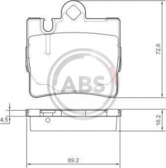 Комплект тормозных колодок, дисковый тормоз A.B.S. A.B.S. 37150 (фото 1)