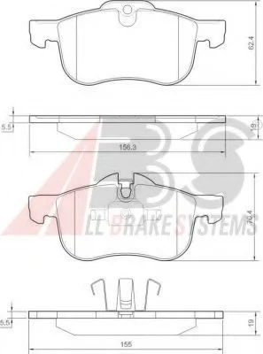 Тормозные колодки пер. rover 75 99-06 (ATE) A.B.S. 37151 (фото 1)