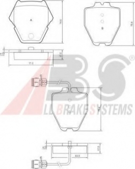 Комплект тормозных колодок, дисковый тормоз A.B.S. 37162