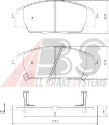 Гальмівні колодки дискові передн. Honda Civic, S2000, 2,0, 99-12 A.B.S. 37174 (фото 1)